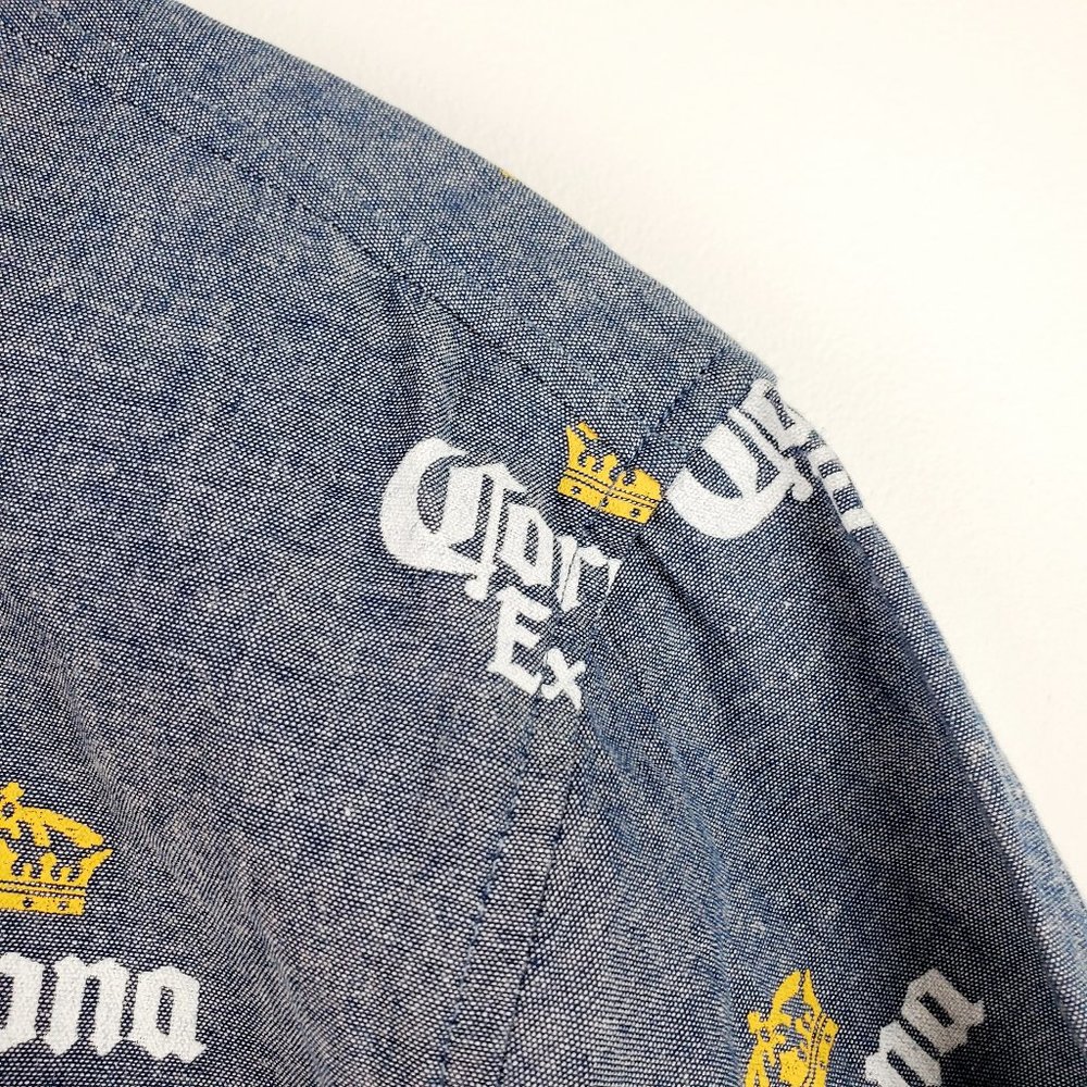 Corona Extra Button Up Denim SS Shirt Sz Med NWOT - Picture 3 of 10
